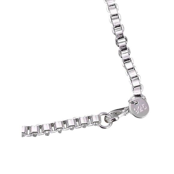 Sterling Silver Plated Box Link Bar Bracelet - Picture 2 of 6